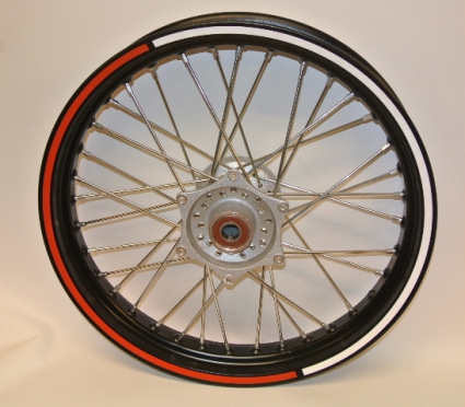 CPI SM-SX Framhjul 17". D07-43200-00-A3 Vit/Röd randning