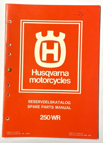 Husqvarna Spare Parts 250WR 1978  1012069-96