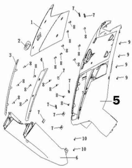 Keeway Flash50, Nr.5 Frontkåpa   65315BSAT000