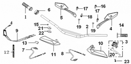 Keeway TX50 /X-Ray Gas wire  40300D010010