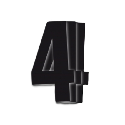 Siffra 4 Svart 3-pack 14cm. 1011-4