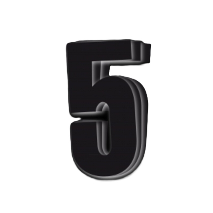 Siffra 5 Svart 3-pack 14cm. 1011-5