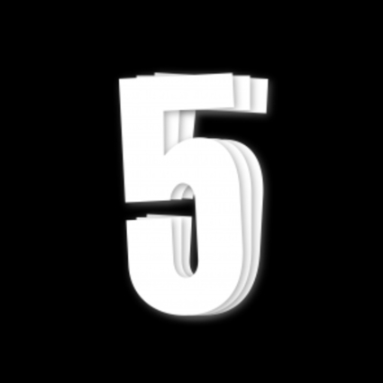 Siffra 5  Vit 3-pack 14cm. 1010-5 