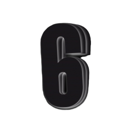 Siffra 6 Svart 3-pack 14cm. 1011-6
