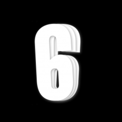 Siffra 6  Vit 3-pack 14cm. 1010-6
