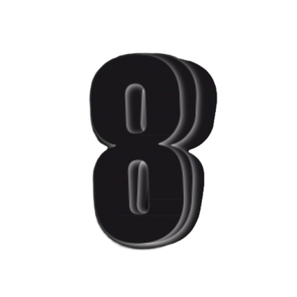 Siffra 8 Svart 3-pack 14cm. 1011-8