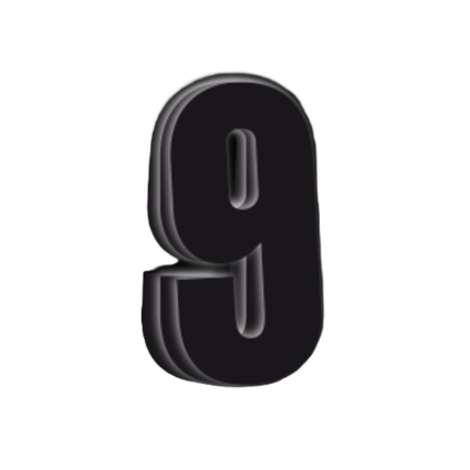 Siffra 9 Svart 3-pack 14cm. 1011-9