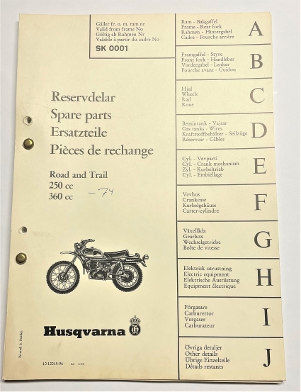 Spare Parts for 250/ 360cc Road and Trial 1974 SK  1012015-96