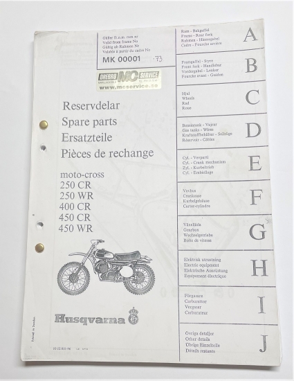 Spare Parts for 250 / 400 / 450 CR/ WR  1973 MK  1012011-96