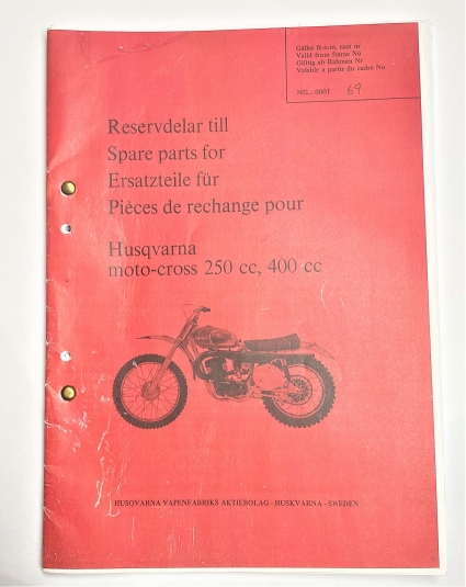Spare Parts for 250 / 400 cc 1969.  M18806-1