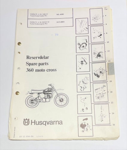 Spare Parts for 360 CR 1976  ML6000-  1012054-96A Kopia