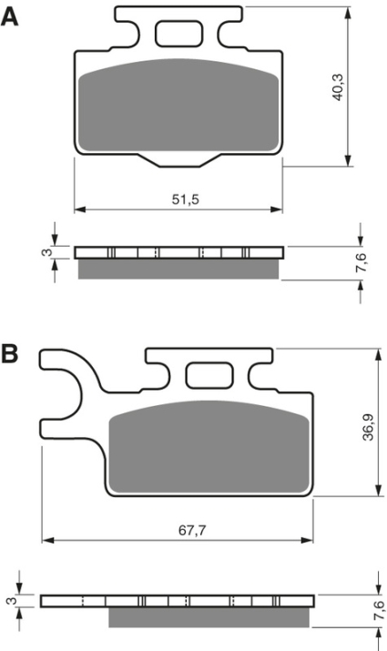 Suzuki/ Kawasaki 65cc  Bromsbelägg 46-12-167