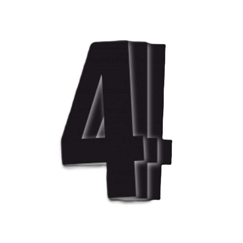 Siffra 4 Svart 3-pack 14cm. 1011-4