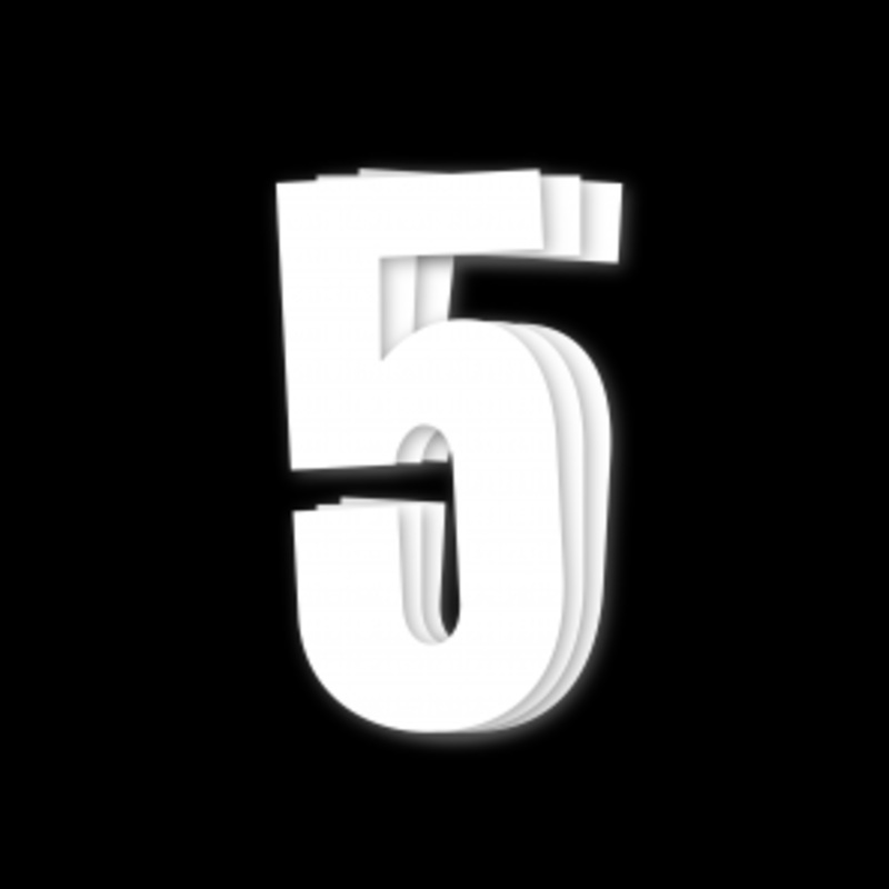 Siffra 5  Vit 3-pack 14cm. 1010-5